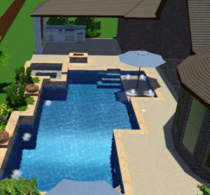Sahara Custom Pools | Katy, Texas | 3D Pool Design